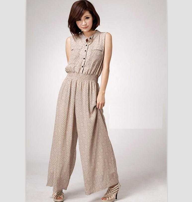 Free shippingl,Korean/Japan,2013 new printing breasted chiffon jumpsuit pants,LP6037