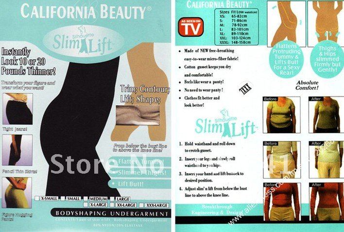 Free shippingSuper special hot Body shaping underwear Fitness leotard Tights california beauty slim n lift Shape Wear hip pants