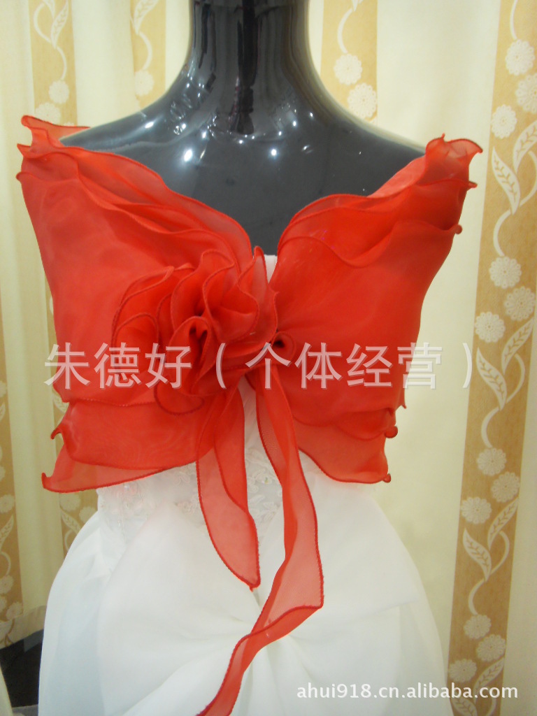 Free ShippingThe wholesale supply wedding dress shawl summer bride shawl PJ08 scarlet