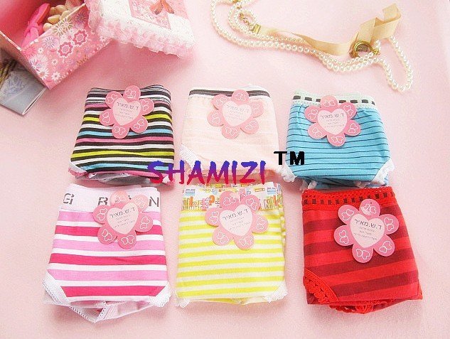 Free shippingwholesale10pcs/lots Women cotton Underwear Short,Lady Panties,Cute striation underwear  panties women's briefs