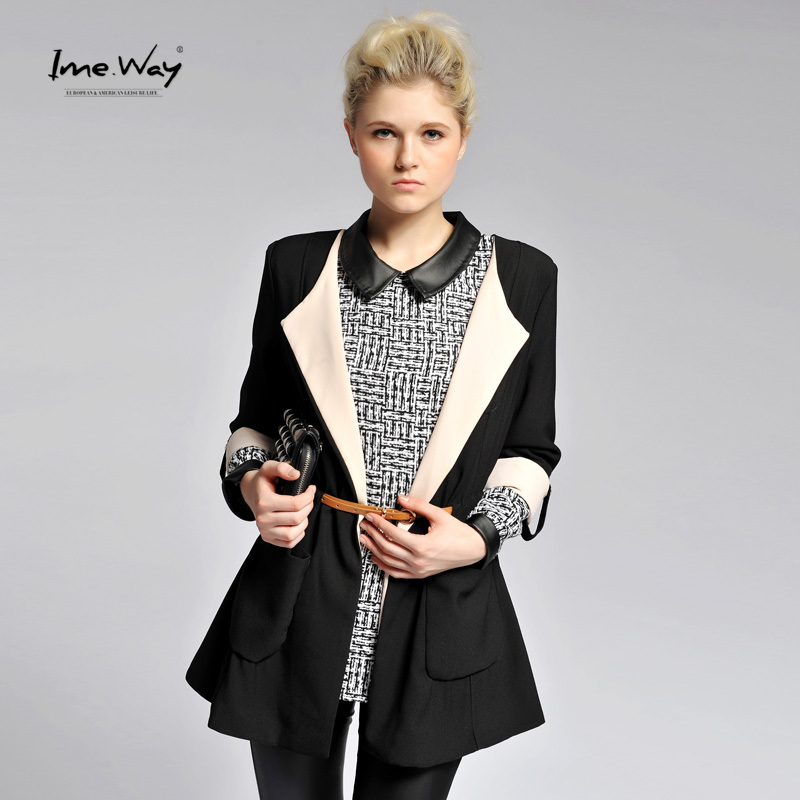 FREE SHIPPINH Fashion color block 2012 turn-down collar medium-long trench wrist-length casual long sleeve outerwear aw051