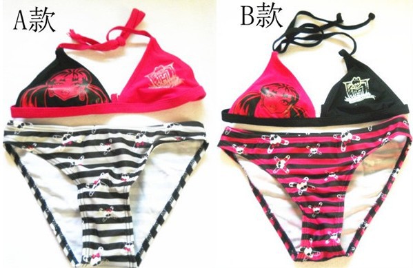 free shippng monster high school girls bikini  swimwear swimming costume bathers swimmers 10 pieces / lot