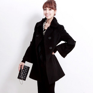 Free shippping 2012 autumn and winter women elegant double faced trophonema wool coat woolen outerwear trench medium-long