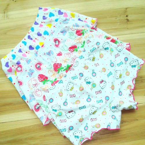 Free shippping! 2013 child 100% Cotton Flat Foot Cartoon Design Underwear For Girls Briefs Children Panties, Mixsize 8Pcs/Lot