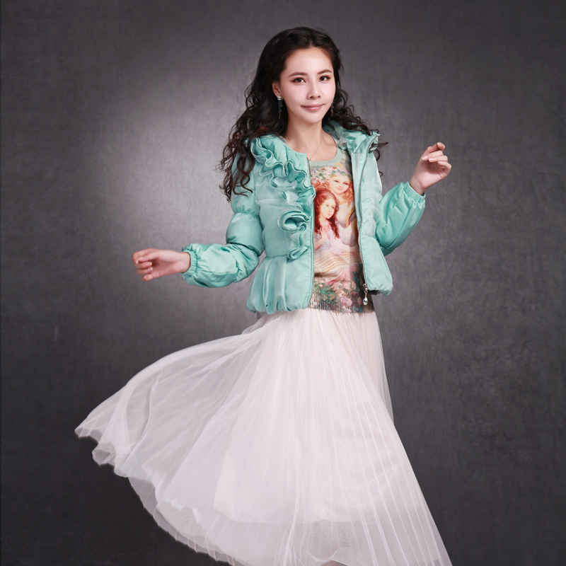 Free shoping, down & parkas ,2012 New female patchwork short design down coat fashion winter jacket ,Hot sale!