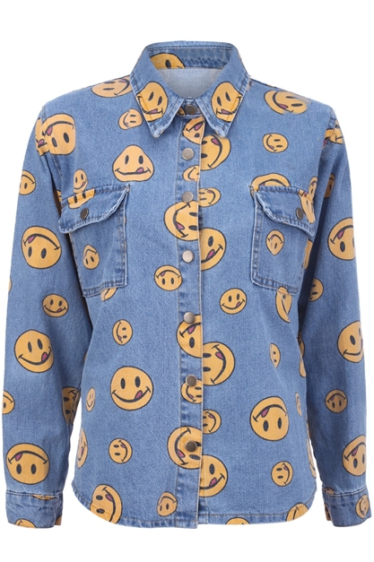 Free  shoping Smiley face Denim shirt.. TB 2505