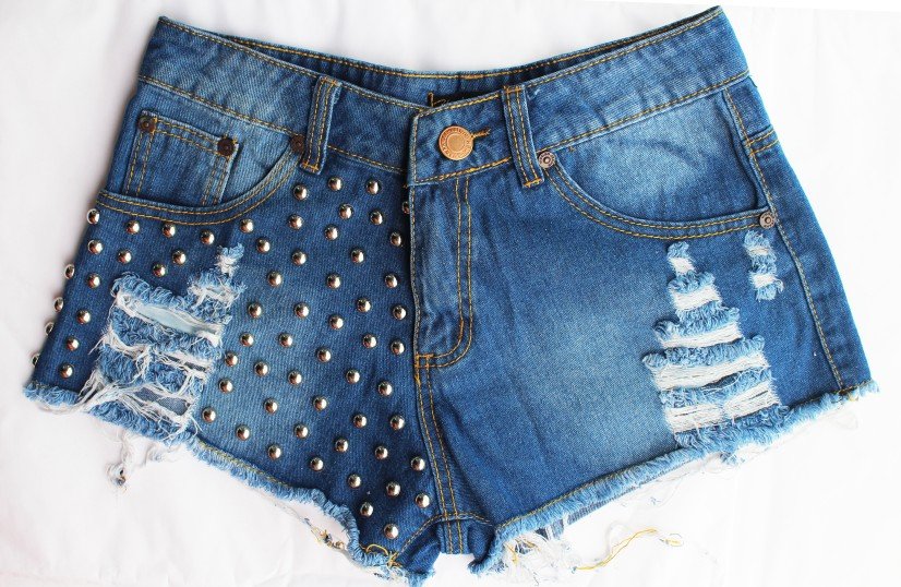 Free  shoping  Woman fashion wash water hole orange shorts jeans.Jeans TB 2031