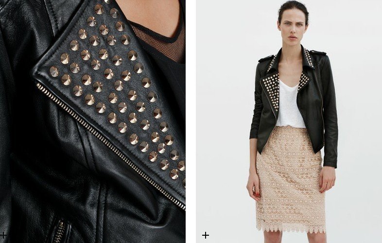 Free shoping Woman long sleeve short jacket leather rivet PU TB 1912