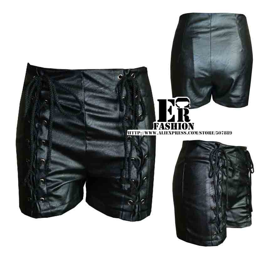 Free  shoping  women fashion Bangsheng PU tight shorts.  TB 2338