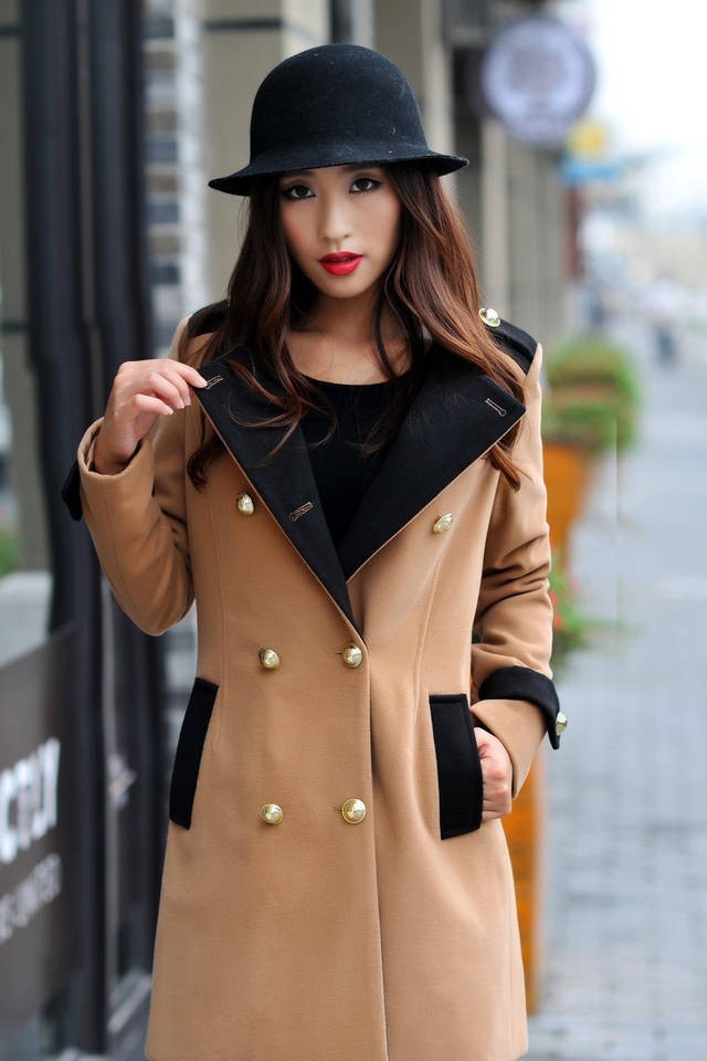 FREE SHOPPING 2012 newest design high quality winter fashion wool slim waist ladies' sexy wool coat outerwear female