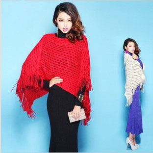 free shopping  2013 fashion big Size hole explaines thermal cloak cape