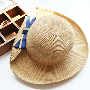 free shopping 2013 straw hat sunbonnet sweet big along the cap of broken women's beach cap large brim hat