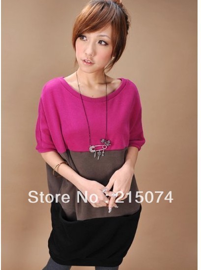 free shopping 2013 womens fashion Spring clothing Splicing dress #1019