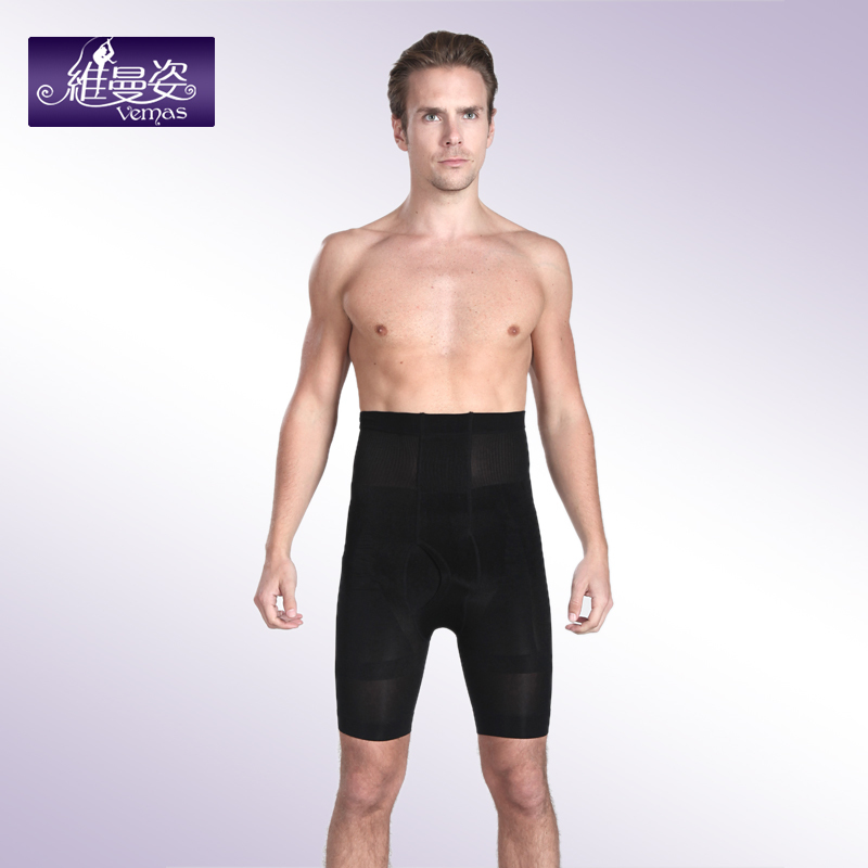 Free shopping EMS DHL Male fat burning abdomen thin waist tights drawing high waist shaping knee-length pants