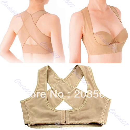 Free Shopping Lady Chest Brace Support Belt Band Posture Corrector X Type Back Shoulder Vest M/L