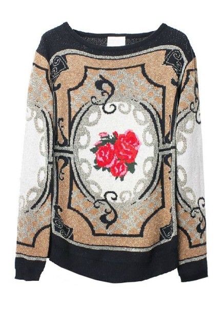 Free shopping   Mesh flower design major suit fashion sweater.    TB 2615