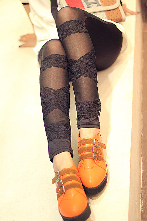 free shopping Miss mao autumn lace cross basic thin stockings