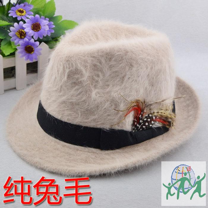 free shopping Rabbit fur fedoras hat autumn and winter caps cap white jazz hat knitted hat fashion black bucket hats male man