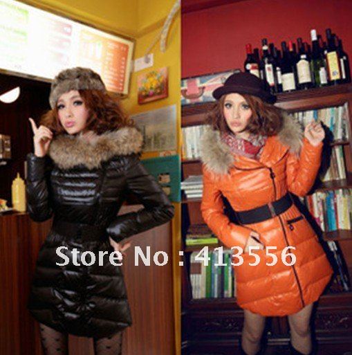 free shopping Thick Slim oge collar and long down jacket winter Women ow316