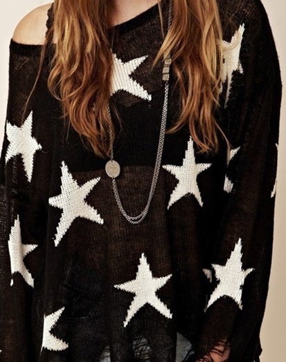 Free shopping Womens' Sexy Stars cardigan sweaters blouses quality knitting loose Novelty transparent stretchable