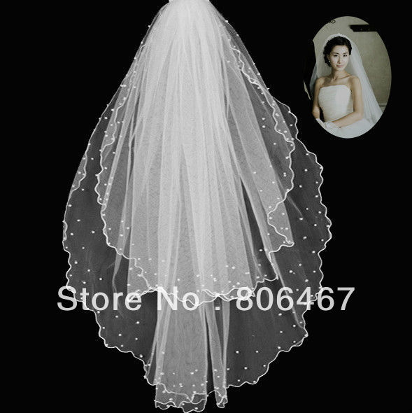 Free shpping fashion style bridal veils 2 layers new designs bridal veils in 2013 year SFT001