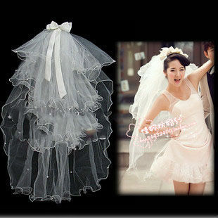 Free shpping fashion style bridal veils 2 layers new designs bridal veils in 2013 year SFT001