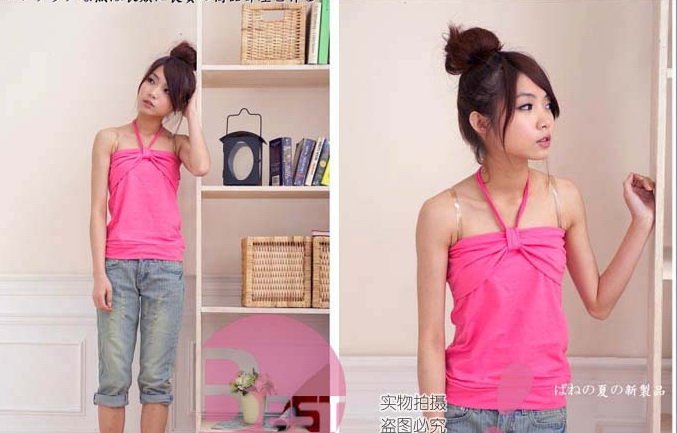 Free shpping!!women's intimates camisoles tanks top knitting sun-top women's vest with beautiful bow 95%cotton high quality#V001