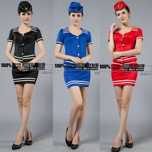 free sipping! 2012 stewardess uniforms professional set stewardess clothing ktv work wear beauty service technician