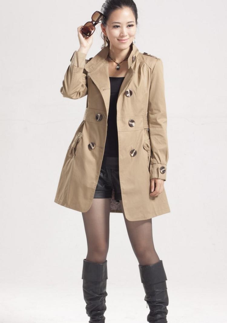 Freee shipping! 2012 spring and autumn women's slim gentlewomen double breasted ol long design trench overcoat outerwear