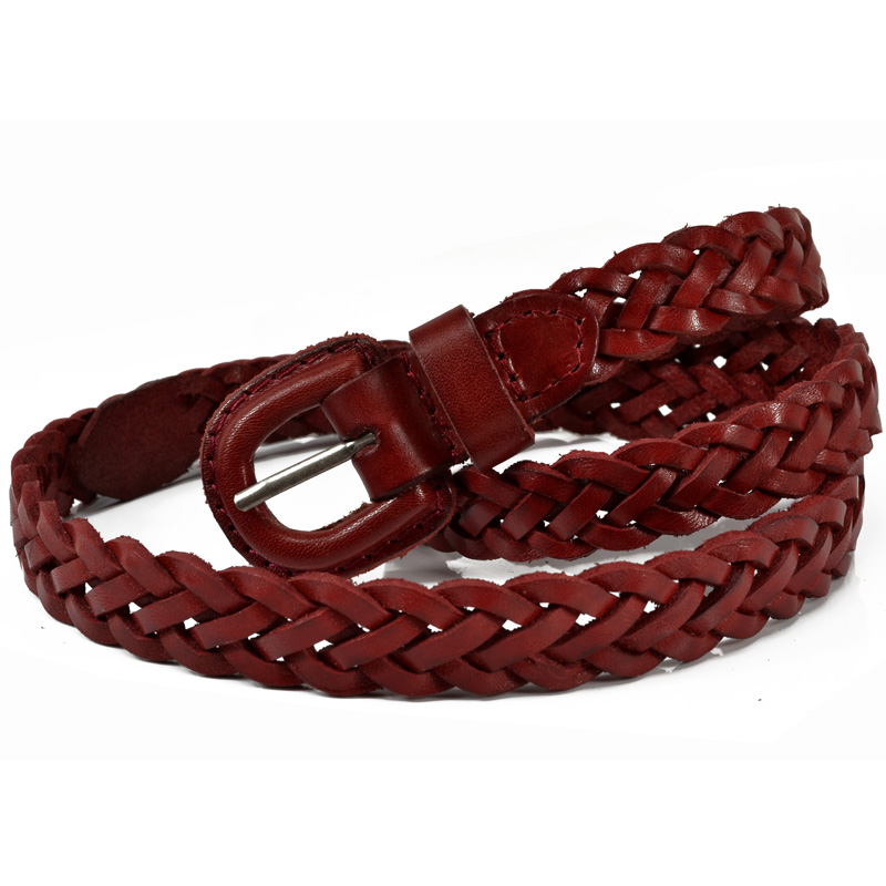 Freee shipping Cold steel knitted cowhide belt genuine leather strap female belt female strap first layer of cowhide A548