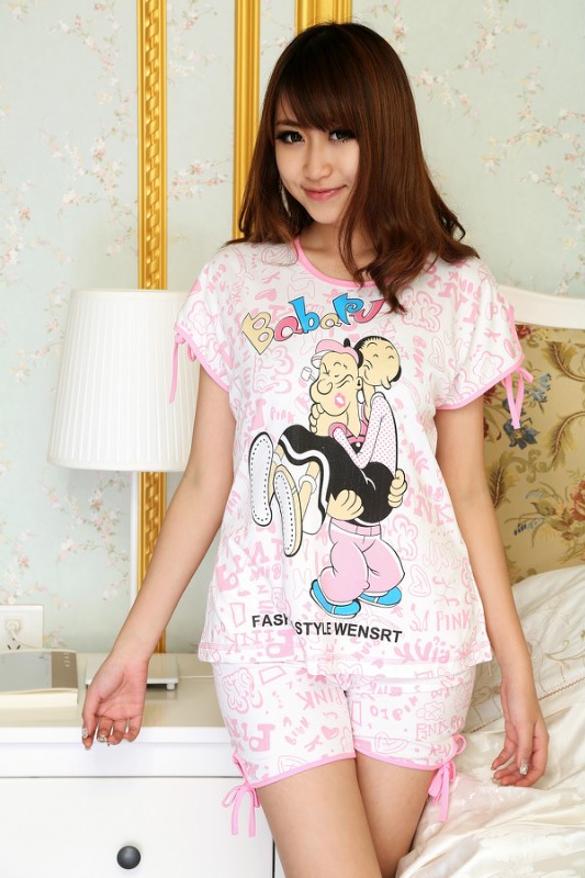 FREEE SHIPPING Summer short-sleeve women's cartoon sweet  sleepwear