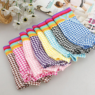 Freeship 2013 fashion new women   Plaid paragraph boxer panties candy color panty 100% cotton female panties n404