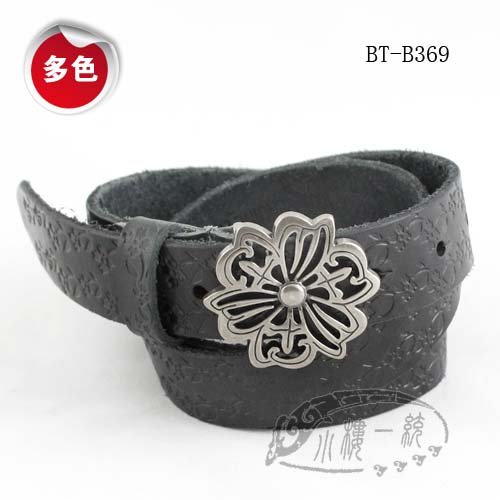 Freeship Hot-sale Women Flower Buckle Embossed Genunine Leather 1.1" Casual Jean Belt fashion belts BT-B369