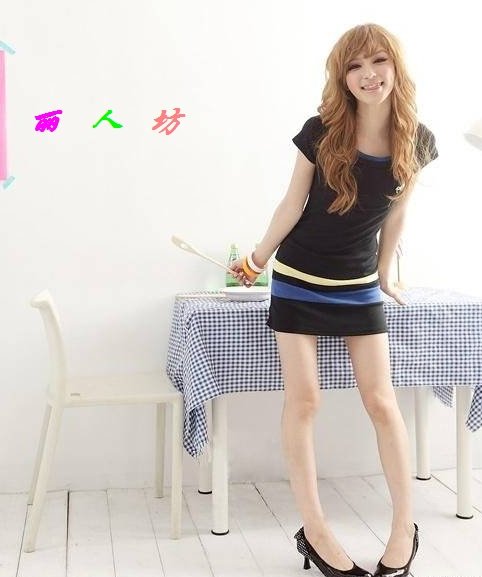 freeshiping!Lady dress,Body shaping,significantly thinner,stripe,all-match,100% quality assurance