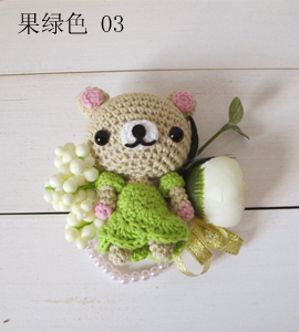 freeshipping (10pairs)Handmade yarn wedding supplies artificial flower bear wrist length flower corsages 1