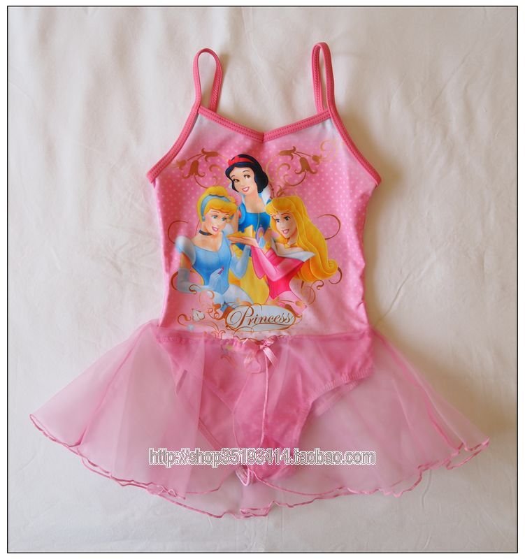 freeshipping 10pcs/lot cute princess swimwear girls cartoon swimwear bathing suit dress suit good qualiy baby ballet swimwears
