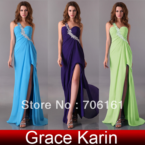 Freeshipping 1pc/lot 2012 Fashion GK Stock 3colors Sequins One Shoulder Prom and Formal Wedding Bridesmaids Party Dress CL3183