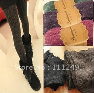 Freeshipping (1piece/lot) Autumn and winter camel hair little thickening was thin foot trousers wool cotton blend  pantyhose