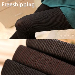 Freeshipping (1piece/lot) Autumn and winter super skin friendly sense of velvet was thin vertical stripes leggings pantyhose