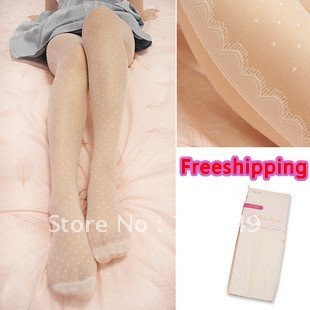 Freeshipping (1piece/lot) New LORI side eyelash lace little milky wave stockings through the skin pantyhose