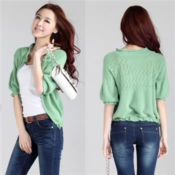 Freeshipping 2012 autumn cardigan fashion elegant sweater puff sleeve shrug cape carnaria outerwear