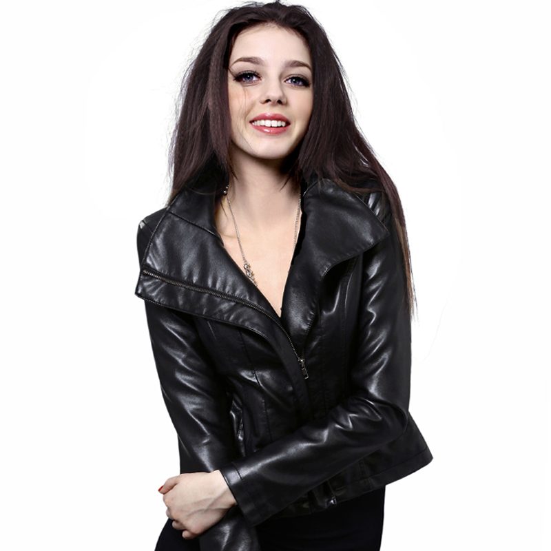 FreeShipping 2012 autumn new arrival motorcycle short design leather clothing women outerwear jacket 1h1129q0