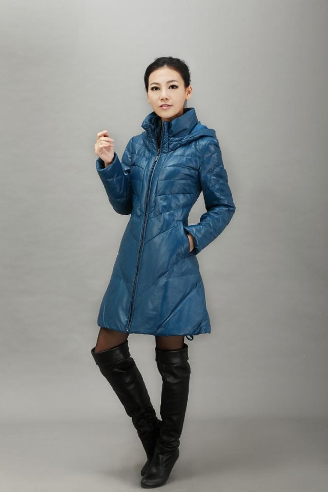 freeshipping 2012 high quality sheepskin female long down thermal design leather clothing fur coat 11056 - 1 2980