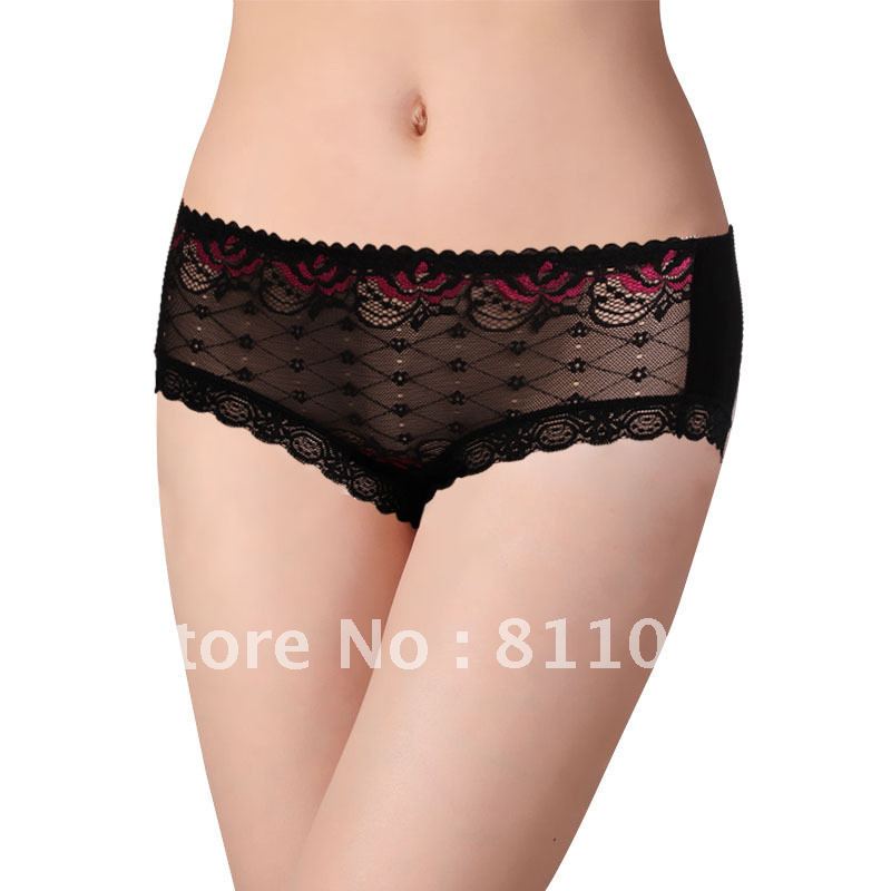 Freeshipping 2012 New Arrival Fashion  Panties Panty Sexy Lace High Quality Bamboo Fibre Trigonometric Panties