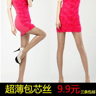 freeshipping 2012 plus crotch pantyhose female massage pinioning ultra-thin Core-spun Yarn socks