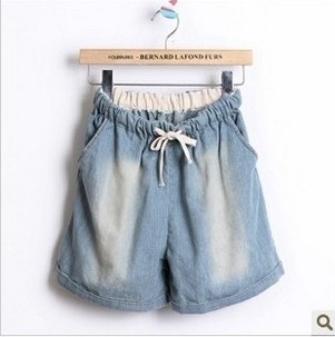 Freeshipping 2012 ! retro finishing water wash casual thin plus size loose all-match denim shorts