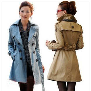 FreeShipping 2012 spring and autumn slim double breasted trench outerwear long design trench female silk scarf