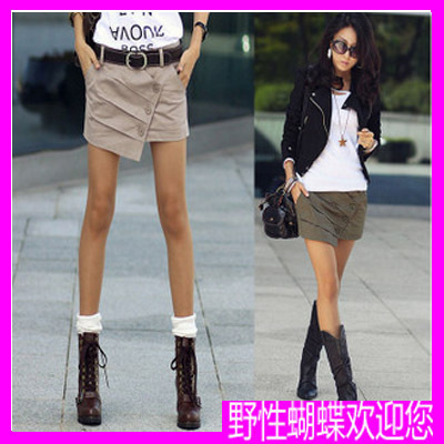 Freeshipping 2012 summer shorts women pleated irregular skorts