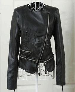 Freeshipping 2012 women's PU  short design motorcycle jacket  TZ-C011