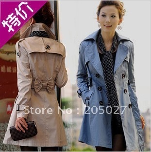 freeshipping  2012 women's slim long design casual trench outerwear spring and autumn